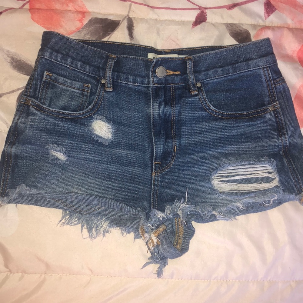 High rise denim shorts